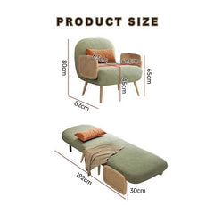 Green Chaise Longue | 3-in-1 Convertible Green Single Sofa Cum Bed