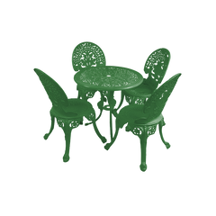 Sitopia Cast Aluminium Garden Patio Seating 4 Chair and 1 Table Set (White)