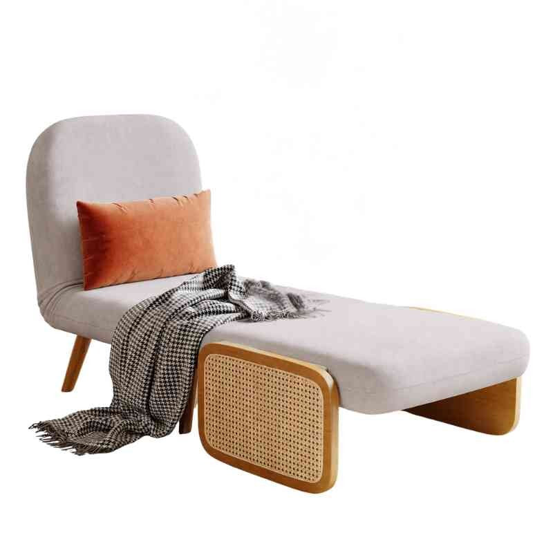 Grey Mid-Century Sleeper Sofa Come Bed – 3-in-1 Convertible Daybed Chaise Lounge Chair