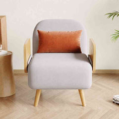 Grey Mid-Century Sleeper Sofa Come Bed – 3-in-1 Convertible Daybed Chaise Lounge Chair