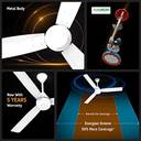 Crompton GROOVE with 5 Year Warranty BLDC Motor 1200 mm Ceiling Fan (WHITE | Pack of 1)