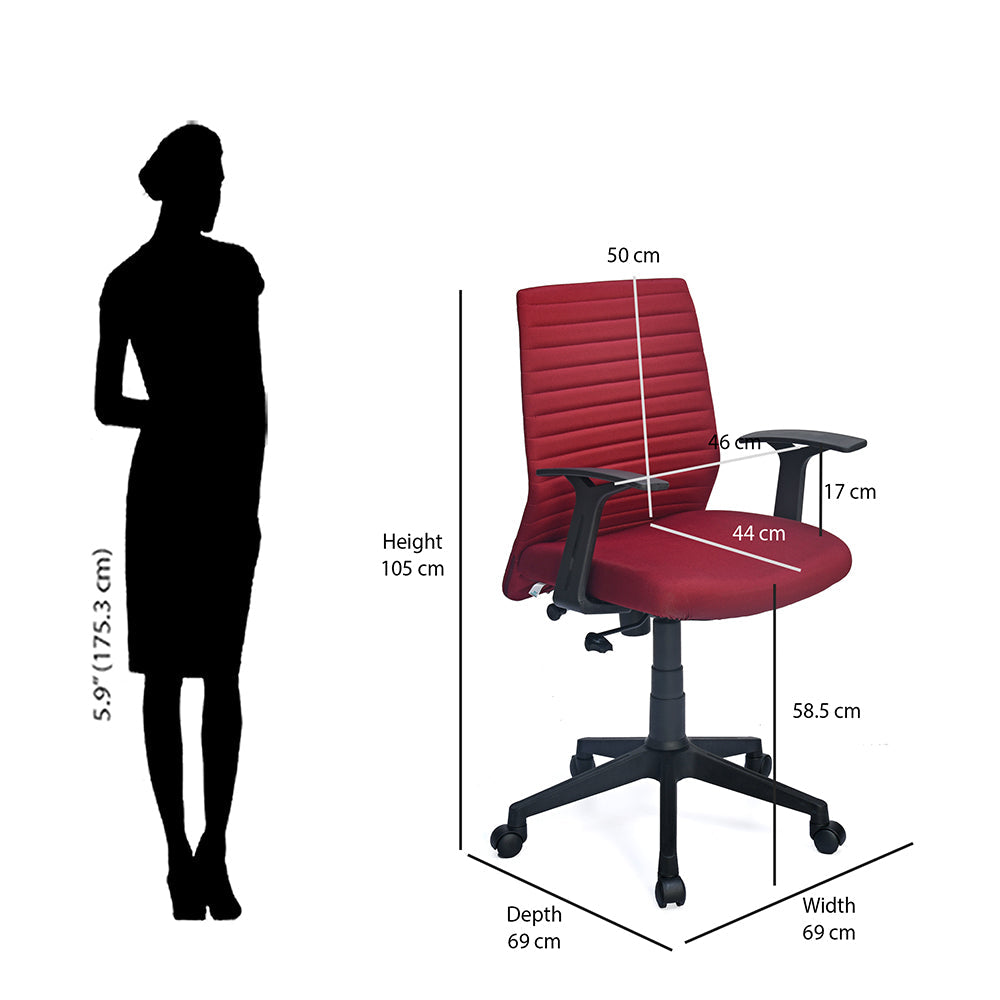 Nilkamal Thames Neo Mid Back Fabric Chair