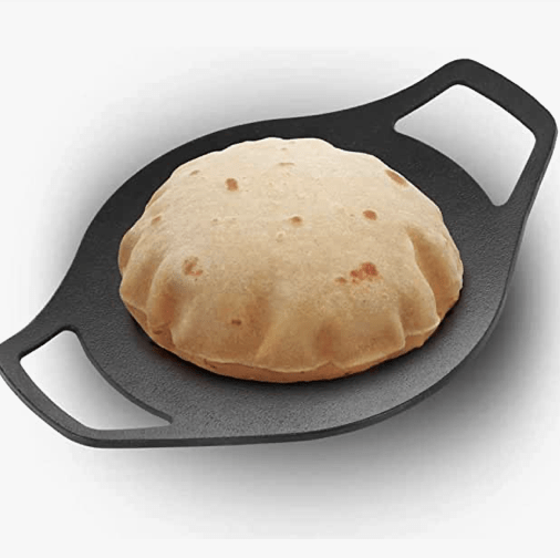 Hawkins Futura 24 cm Cast Iron Tava, Cast Iron Tawa for Roti, Cast Iron Cookware for Kitchen, Black (CIT24)