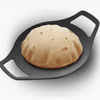 Hawkins Futura 24 cm Cast Iron Tava, Cast Iron Tawa for Roti, Cast Iron Cookware for Kitchen, Black (CIT24)