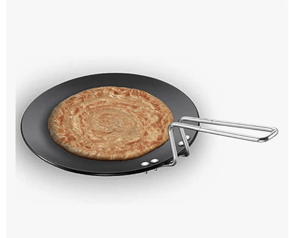 Hawkins Futura 28 cm Tava, Hard Anodised Tawa with Stainless Steel Handle, Black (AT28)