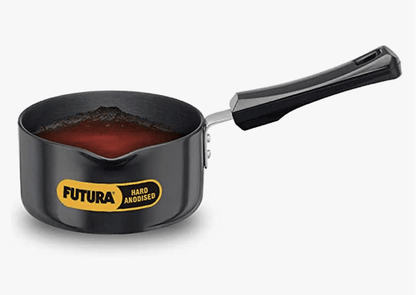 Hawkins Futura Hard Anodised Saucepan, Capacity 1 Litre, Diameter 14 cm, Thickness 3.25 mm, Black (AS10) (Aluminium)
