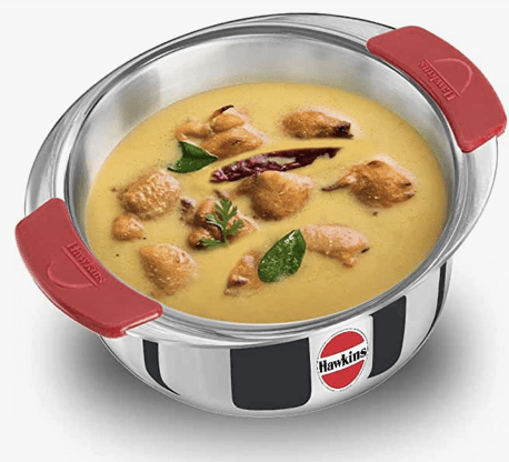 Hawkins 2 Litre Metro Patila, Triply Stainless Steel Tope, Induction Bhagona, Tapeli, Silver (SSP20)-1