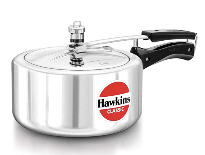 Hawkins Classic 3.5 Litre Aluminium Inner Lid Pressure Cooker, Best Cooker, Silver (CL35)