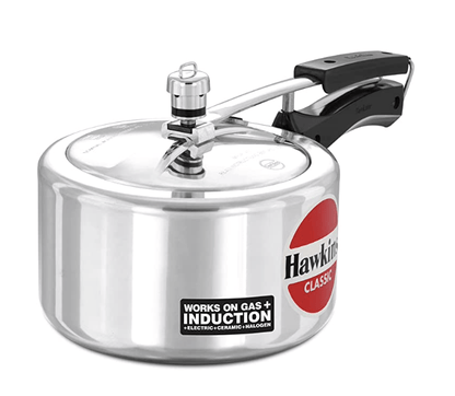 Hawkins Classic 3 Litre Inner Lid Aluminium Pressure Cooker, Induction Cooker, Wide Design Pan Cooker, Best Cooker, Silver (ICL3W)