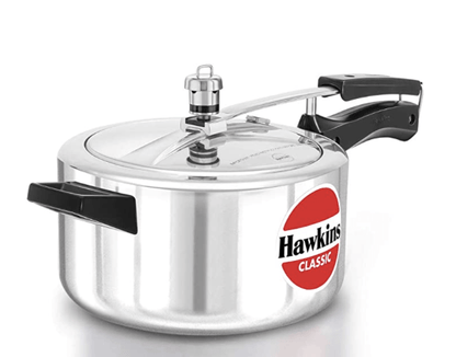 Hawkins Classic Aluminium Inner Lid Pressure Cooker, 4 Litre, Silver (CL40)