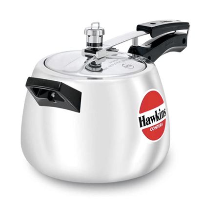 Hawkins Contura 4 Litre Aluminium Inner Lid Pressure Cooker, Handi Cooker, Silver (HC40)