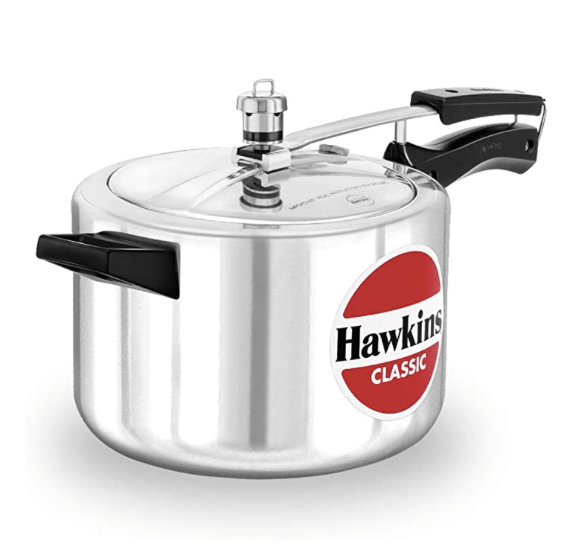 Hawkins Classic Aluminium Inner Lid Pressure Cooker, 5 Litre, Silver (CL50)