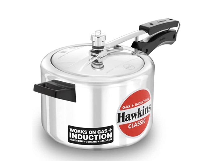 Hawkins 5 Litre Classic Pressure Cooker, Induction Inner Lid Cooker, Pan Cooker, Best Cooker, Silver (ICL50, Aluminium)