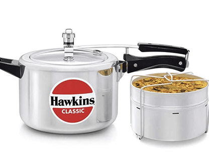 Hawkins Classic 5L Pressure Cooker with Aluminium Separators