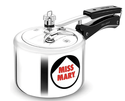 Hawkins Miss Mary Inner Lid Aluminium Pressure Cooker, 2 Litre, Silver (MM20)
