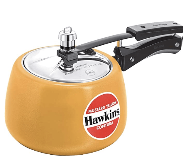 Hawkins Ceramic- Coated Contura 3L Mustard Yellow Pressure Cooker