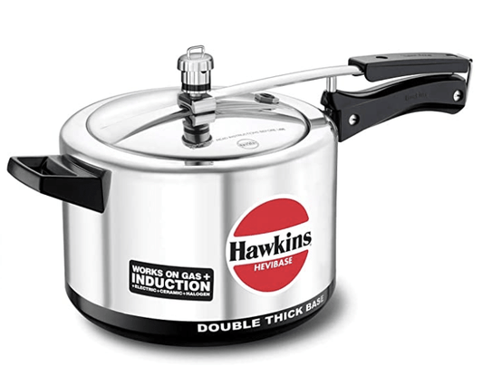 Hawkins Hevibase Induction Compatible Pressure Cooker, 5 Litre, Silver (IH50)