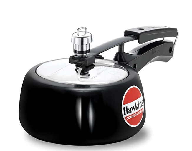 Hawkins 1.5 Litre Contura Black Pressure Cooker, Hard Anodised Inner Lid Cooker, Baby Cooker, Black(CB15)
