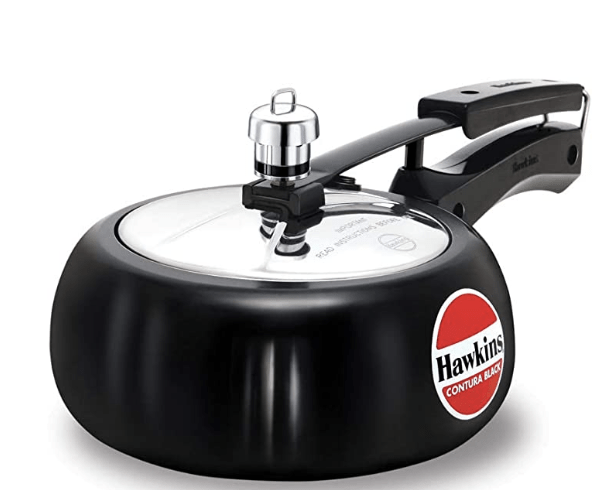 Hawkins Contura Hard Anodised Aluminium Inner Lid Pressure Cooker, 2 Liters, Black