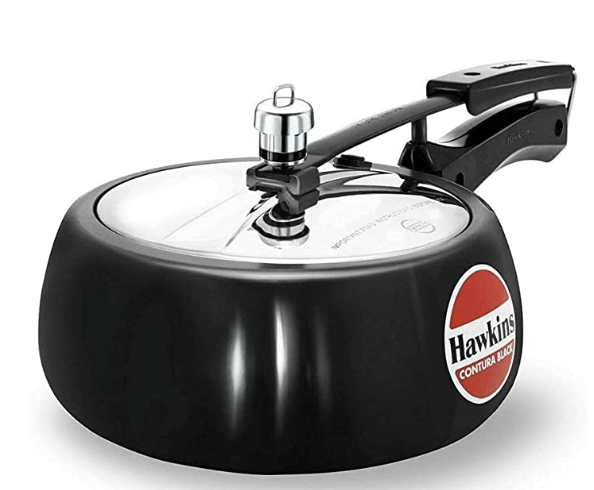 Hawkins Contura Hard Anodised Aluminium Inner Lid Pressure Cooker, 3.5 Litres, Black