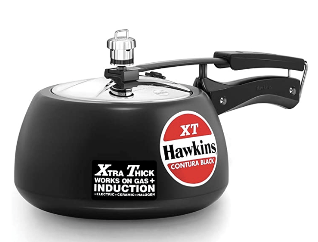 Hawkins Contura Black XT Induction Compatible Pressure Cooker, 3 Litre, Black (CXT30)