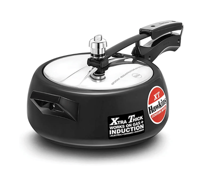 Hawkins 3.5 Litre Contura Black XT Pressure Cooker, Hard Anodised Inner Lid Cooker, Induction Cooker, Handi Cooker, Black (CXT35)