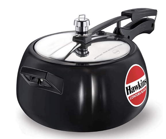 Hawkins Contura Black Pressure Cooker, 5 Litre, Black (CB50)