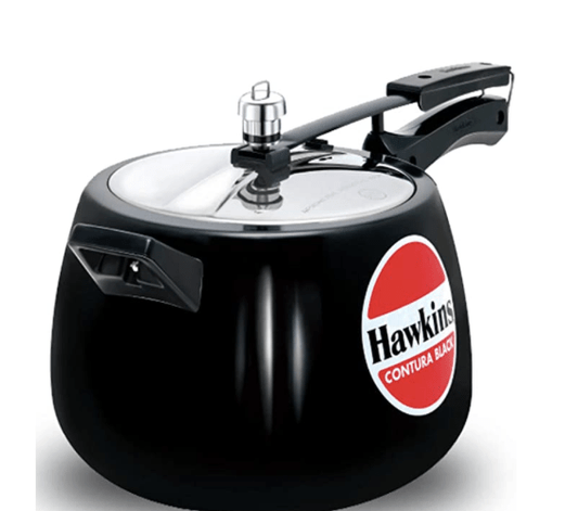 Hawkins 6.5 Litre Contura Black Pressure Cooker, Hard Anodised Inner Lid Cooker, Handi Cooker, Black (CB65)