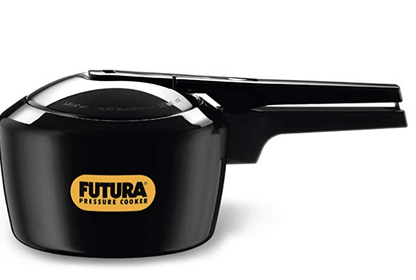 Hawkins Futura 2 Litre Pressure Cooker, Hard Anodised Inner Lid Pressure Cooker, Small Cooker, Black (FP20)