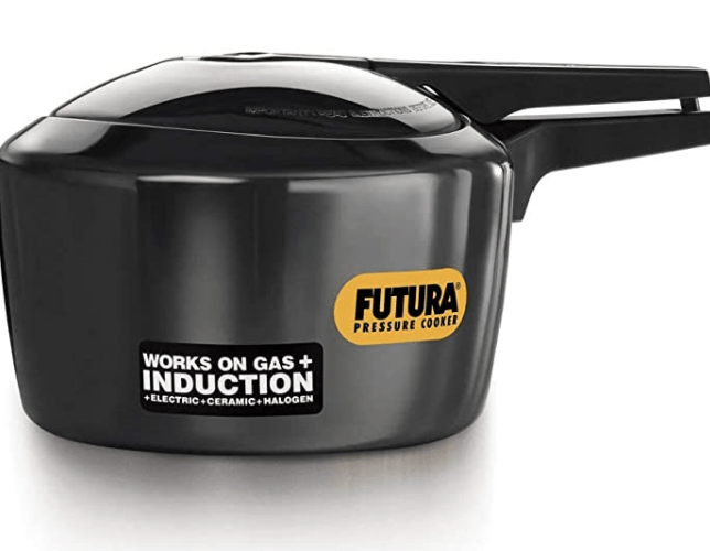 Hawkins Futura 2 Litre Pressure Cooker, Hard Anodised Inner Lid Pressure Cooker, Induction Cooker, Small Cooker, Black (IFP20)