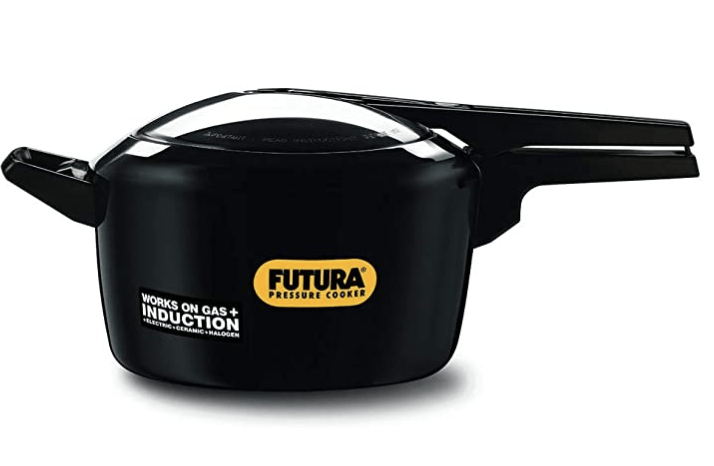 Hawkins Futura 5 Litre Outer Lid Pressure Cooker, Hard Anodised Pressure Cooker, Induction Cooker, Pan Cooker, Black (IFP50)