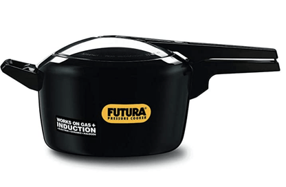 Hawkins Futura 5 Litre Outer Lid Pressure Cooker, Hard Anodised Pressure Cooker, Induction Cooker, Pan Cooker, Black (IFP50)