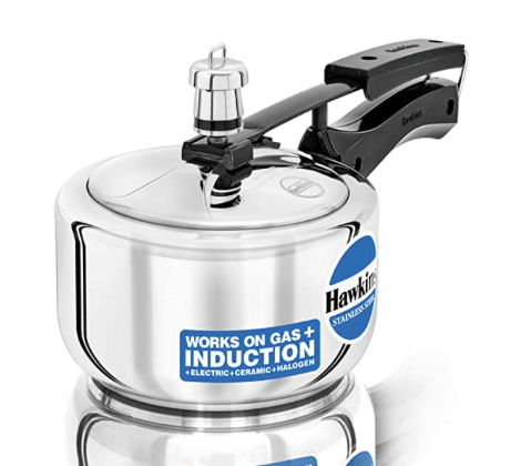 Hawkins 1.5 Litre Inner Lid Pressure Cooker, Stainless Steel Cooker, Induction Cooker, Small Cooker, Silver (HSS15)