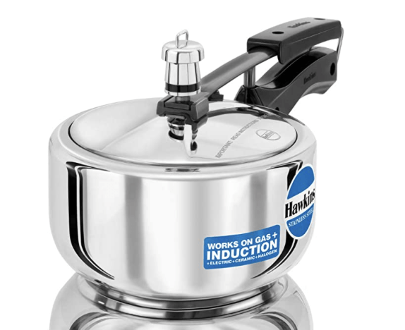 Hawkins Stainless Steel Induction Compatible Inner Lid Pressure Cooker, 2 Litre, Silver (HSS20)