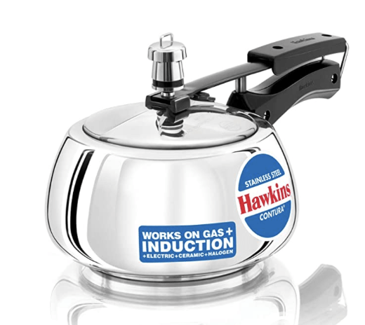 Hawkins Stainless Steel Contura Induction Compatible Pressure Cooker, 2 Litre, Silver (SSC20)