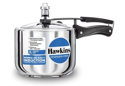 Hawkins 3 Litre Inner Lid Pressure Cooker, Stainless Steel Cooker, Tall Design Cooker, Induction Cooker, Silver (HSS3T)