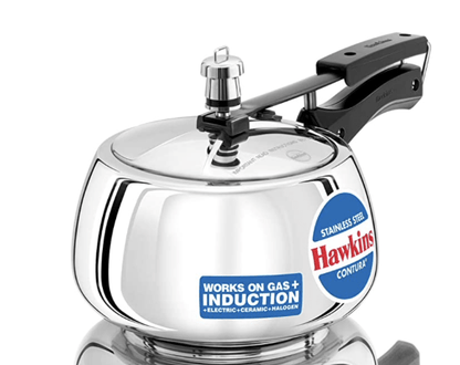 Stainless Steel Hawkins Contura 3 Litre Pressure Cooker Induction Compatible