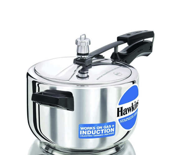 Hawkins 4 Litre Pressure Cooker, Stainless Steel Inner Lid Cooker, Induction Cooker, Silver (HSS40)