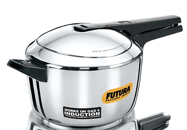 Hawkins Futura 5.5 Litre Inner Lid Pressure Cooker, Stainless Steel Cooker, Induction Cooker, Pan Cooker, Silver (FSS55)