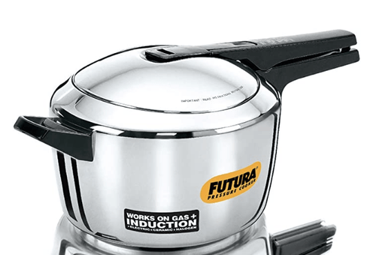 Hawkins Futura 5.5 Litre Inner Lid Pressure Cooker, Stainless Steel Cooker, Induction Cooker, Pan Cooker, Silver (FSS55)
