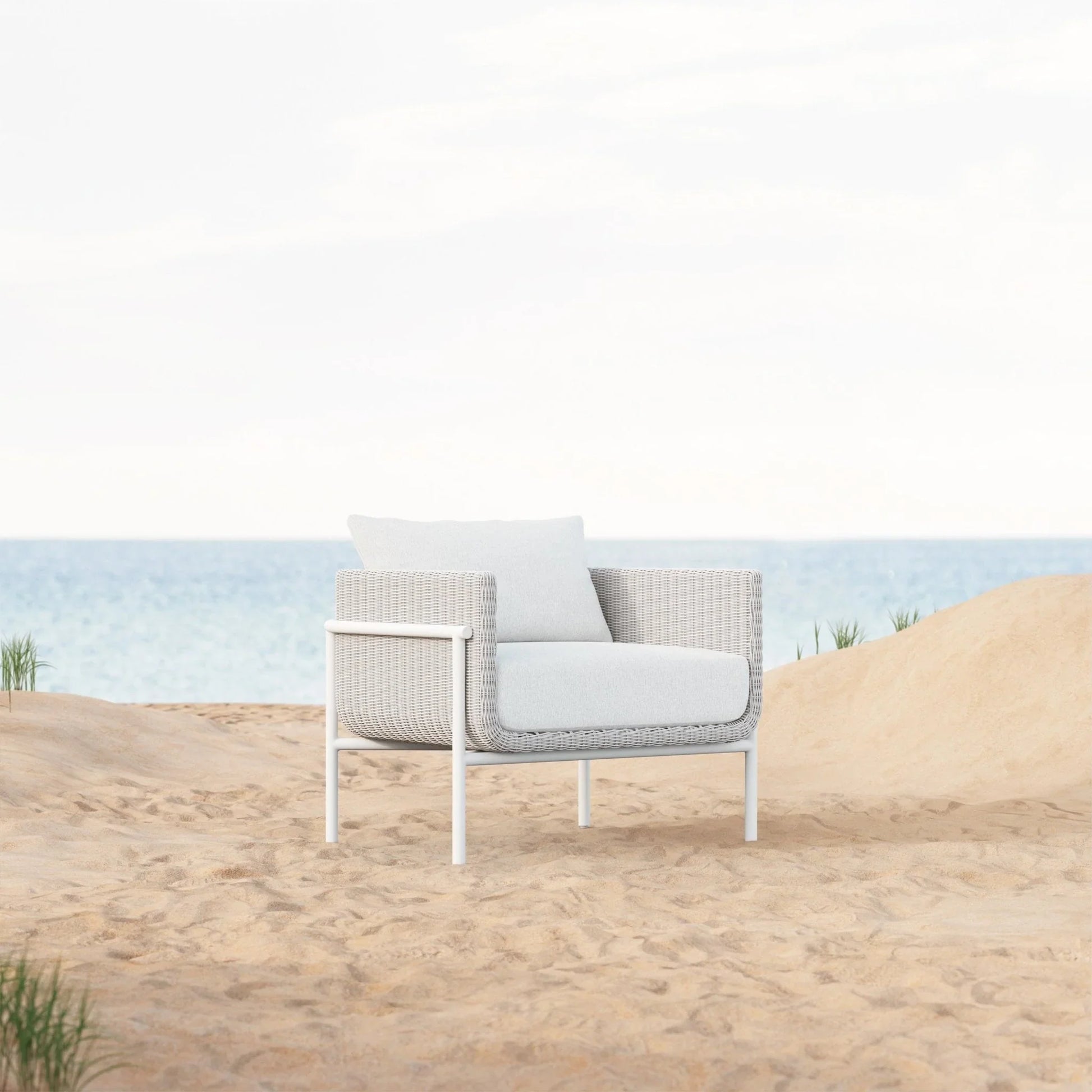 Kreios Outdoor Garden Balcony Sofa Set 2 Seater, 2 Single seater and 1 Center Table With 1 Side Table Set (White)