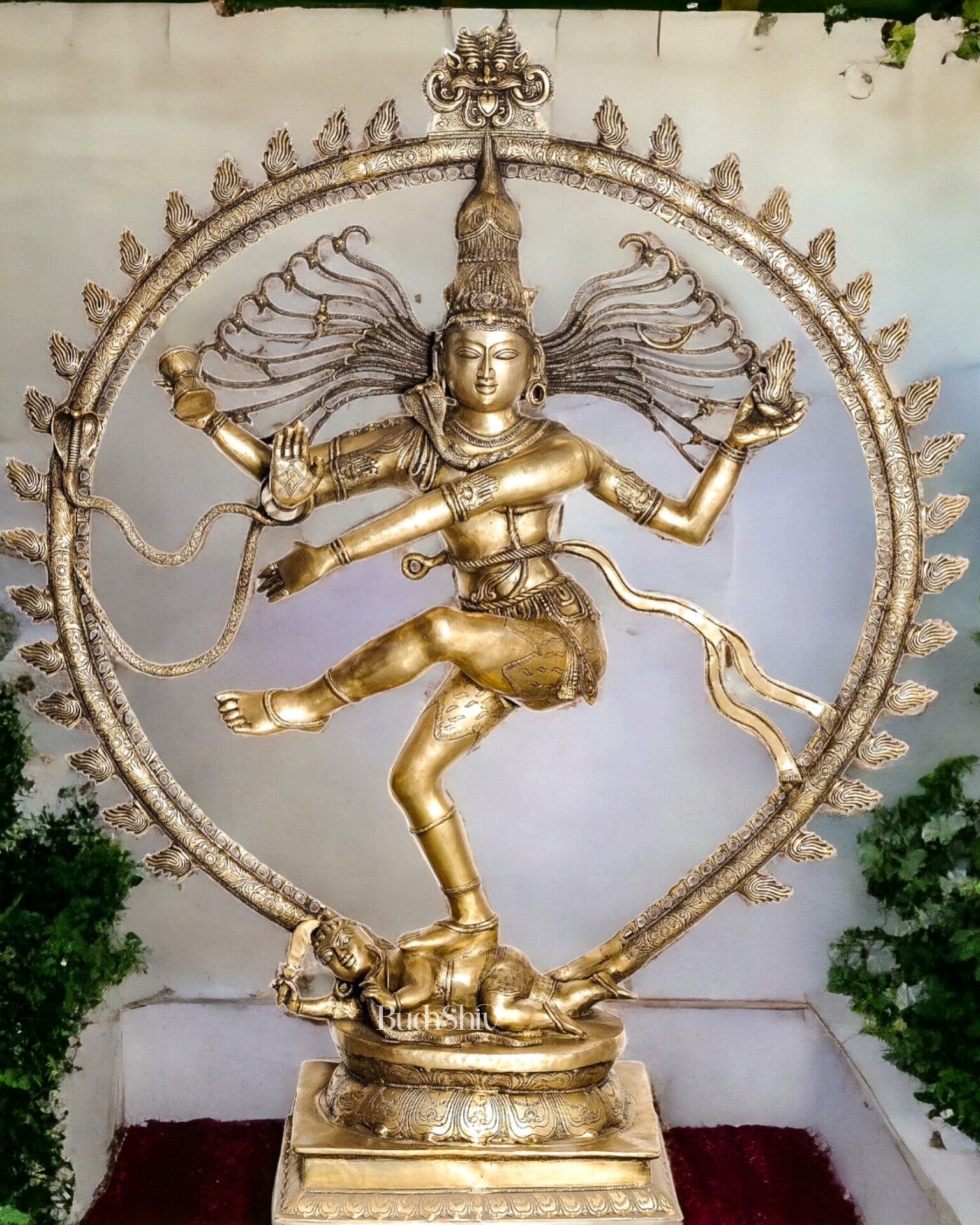 Handcrafted 6-Foot Superfine Brass Nataraja Statue - 70x60x16.5 Inch