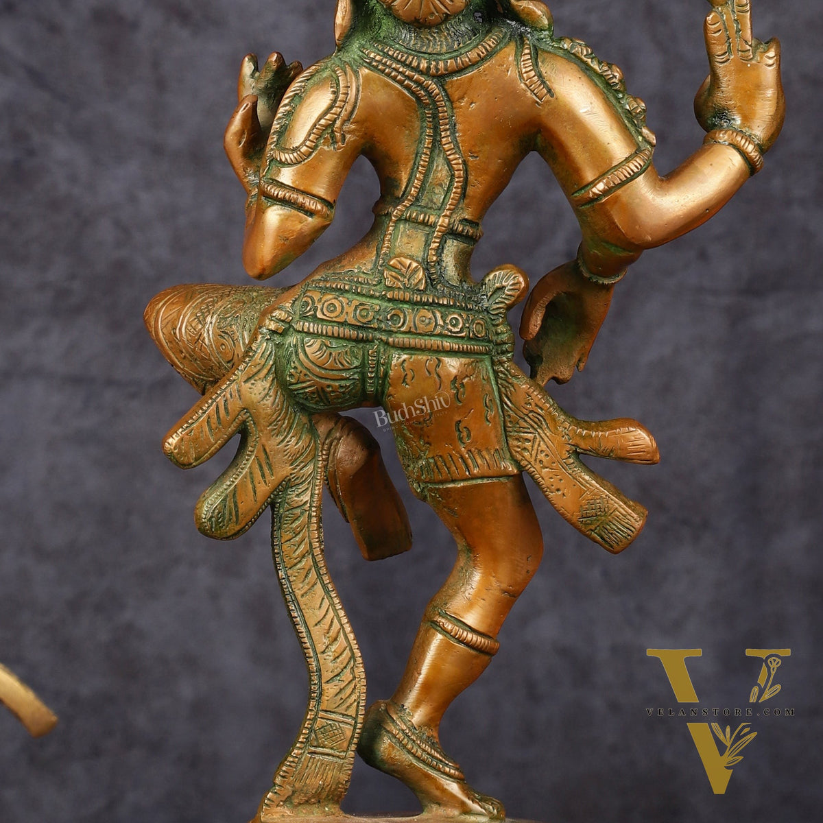 Handcrafted Brass Ardhanarishvara Statue - 12" Antique Bronze Finish