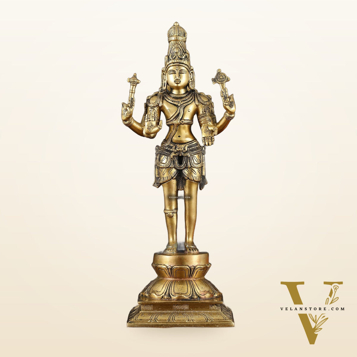 Handcrafted Brass Bhagawan Hari-Hara Statue – 16.5" Height, Divine Harmony