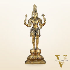 Handcrafted Brass Bhagawan Hari-Hara Statue – 16.5" Height, Divine Harmony