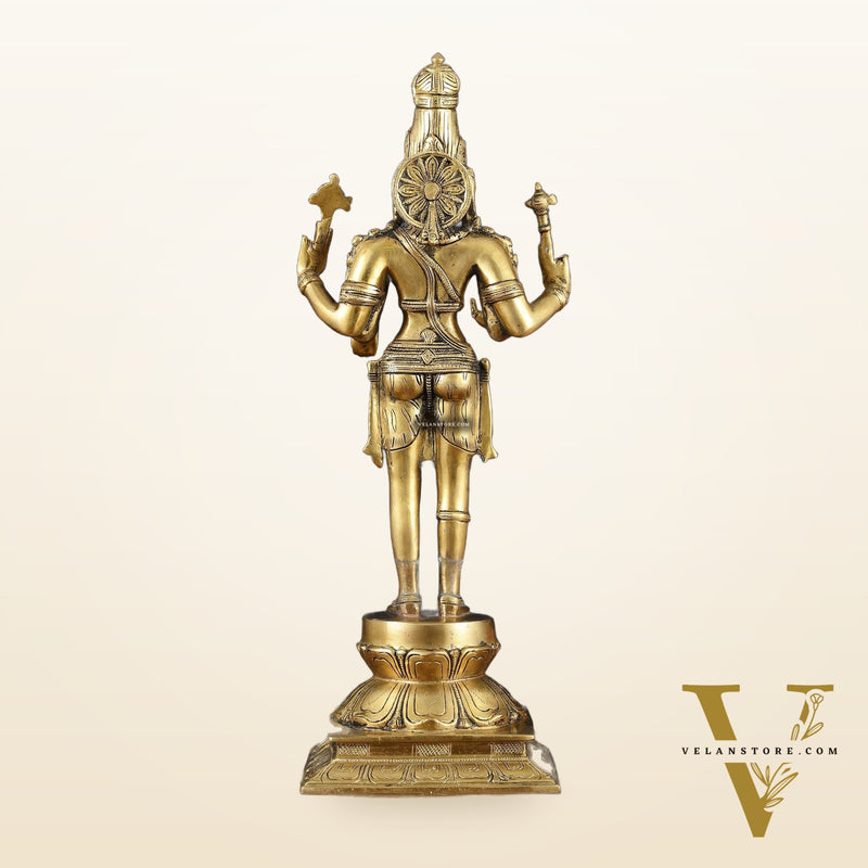 Handcrafted Brass Bhagawan Hari-Hara Statue – 16.5" Height, Divine Harmony