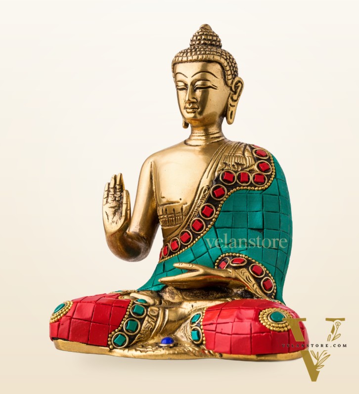 Handcrafted Brass Buddha Idol | Symbol of Enlightenment and Inner Peace | 7" x 5" x 3"