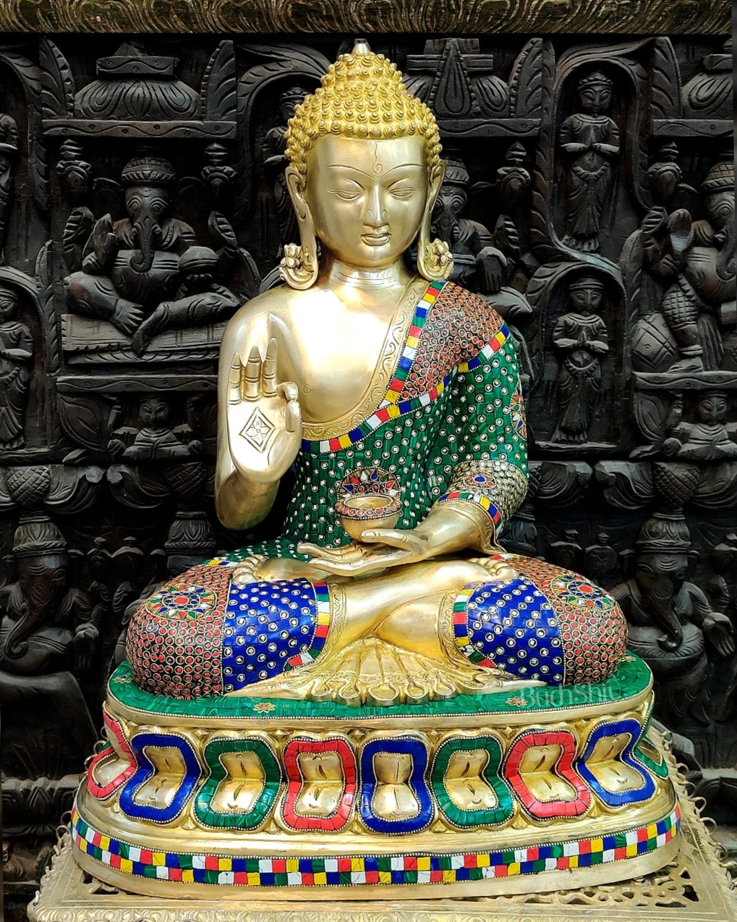 Handcrafted Brass Buddha Statue - Abhaya Aashirwad Mudra - 24 inches