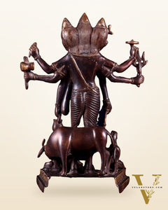 Handcrafted Brass Dattatreya Idol  - 12.5 Inch