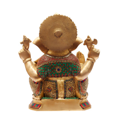Handcrafted Brass Ganesha Statue 16 inch
